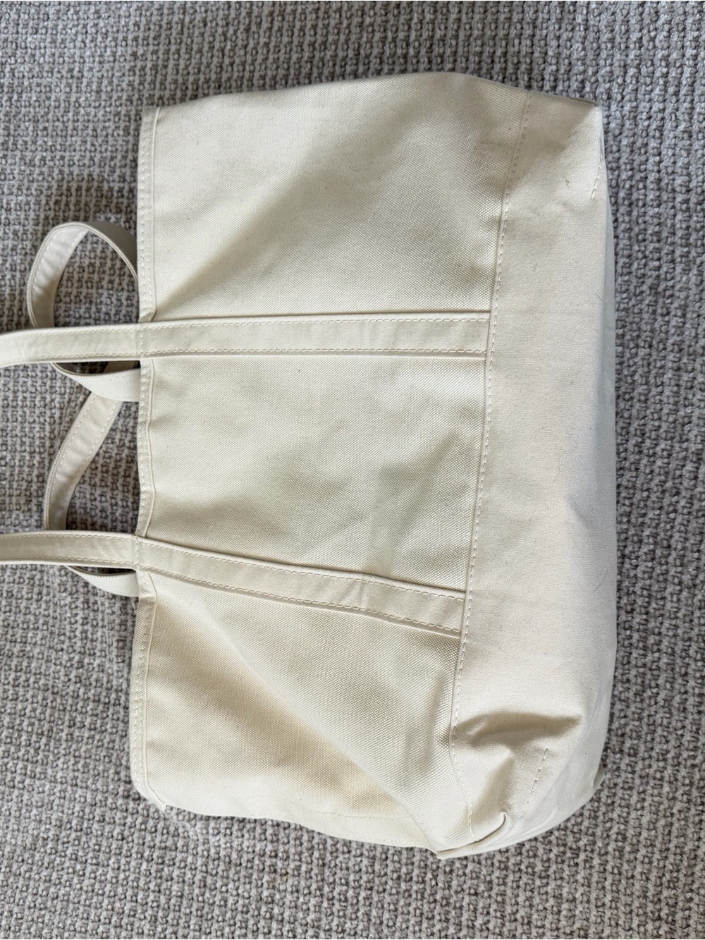 L.L. Bean XL Large zip top Tote in Cream - Picture 5 of 6